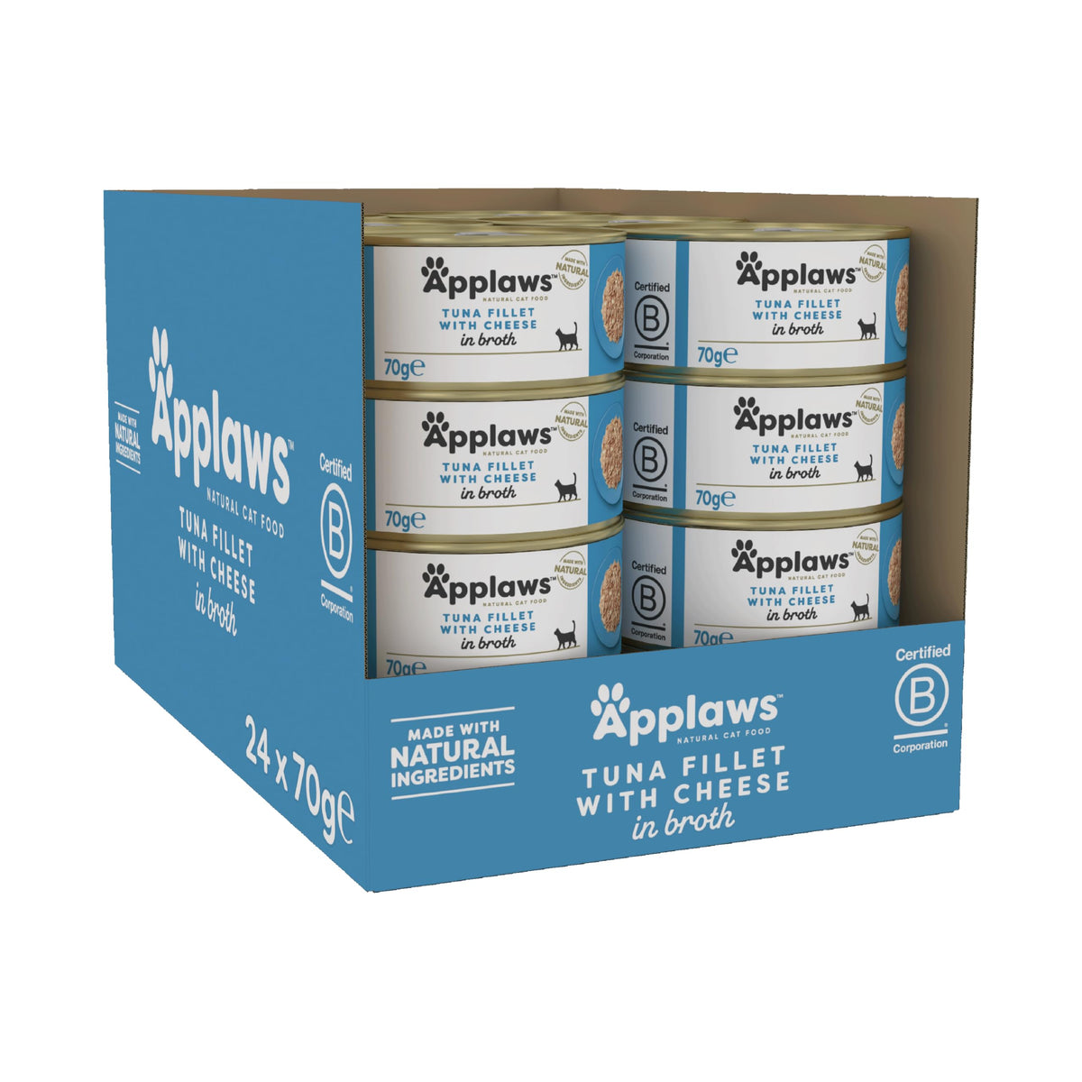 Applaws 100% Natural Wet Cat Food, Pouch Multipack Fish Selection in Broth, 70 g (24 x 70g) Pouches