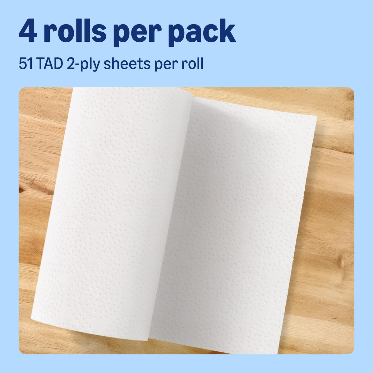 by Amazon Ultra Absorbent TAD Kitchen Roll, 4 Rolls (Pack of 1), 51 Sheets per Roll