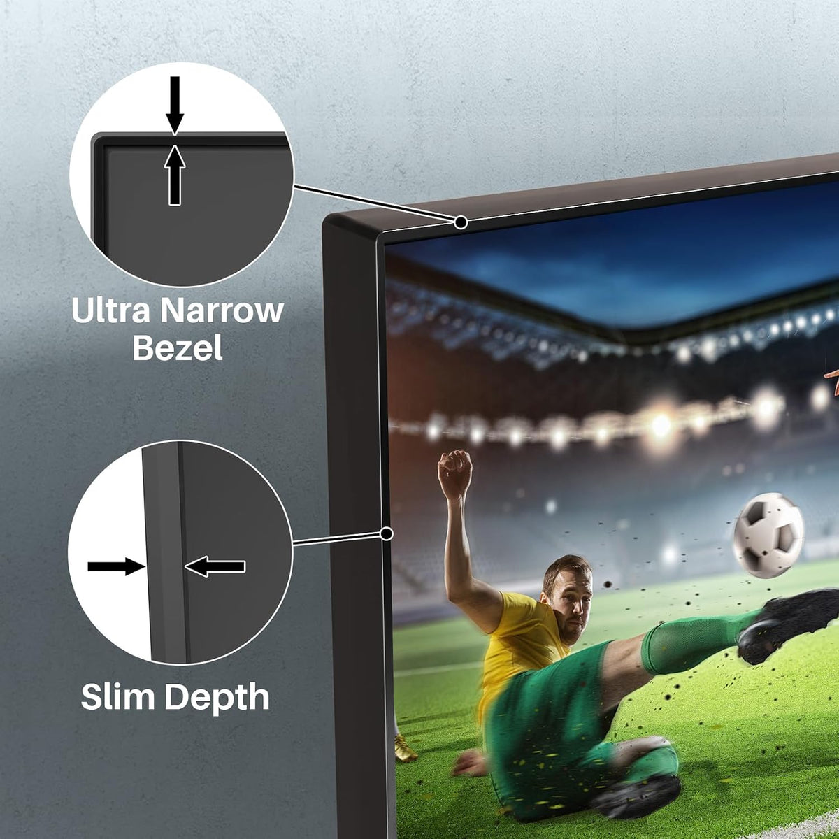 Antteq 32 Inch TV, Central Stand Design TV 720P Freeview HD Dolby Audio DVB T2/S2 LED Television, HDMI USB Media Player Monitor PS5 Xbox, Standard Nonsmart TV Small Screen for Bedroom Kitchen Black
