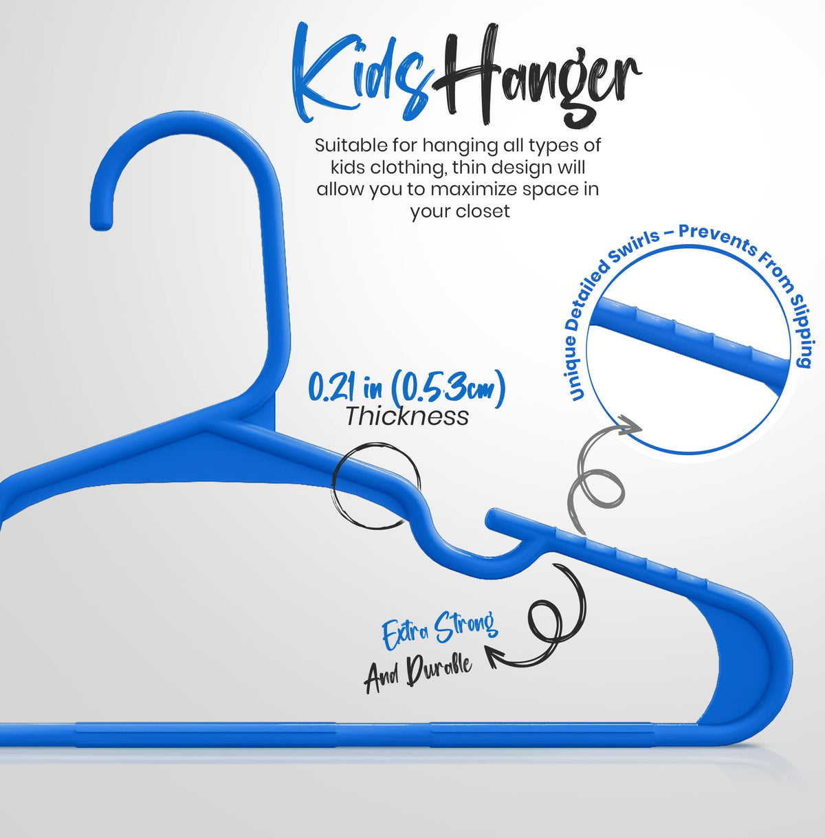 Utopia Home 20pcs Kids Hangers - 28cm Plastic Baby Hangers for Closet - Kids Hanger for Clothes and Baby Hanger for Closet - for Daily Standard Use (Grey)