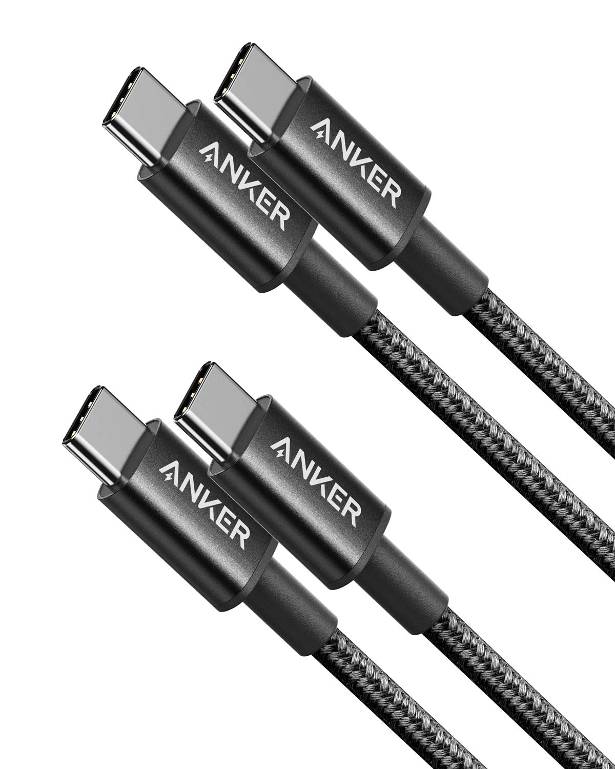 Anker USB C to USB C Charger Cable, 60W (3A) New Nylon (6 ft/1.8m, 2-Pack)