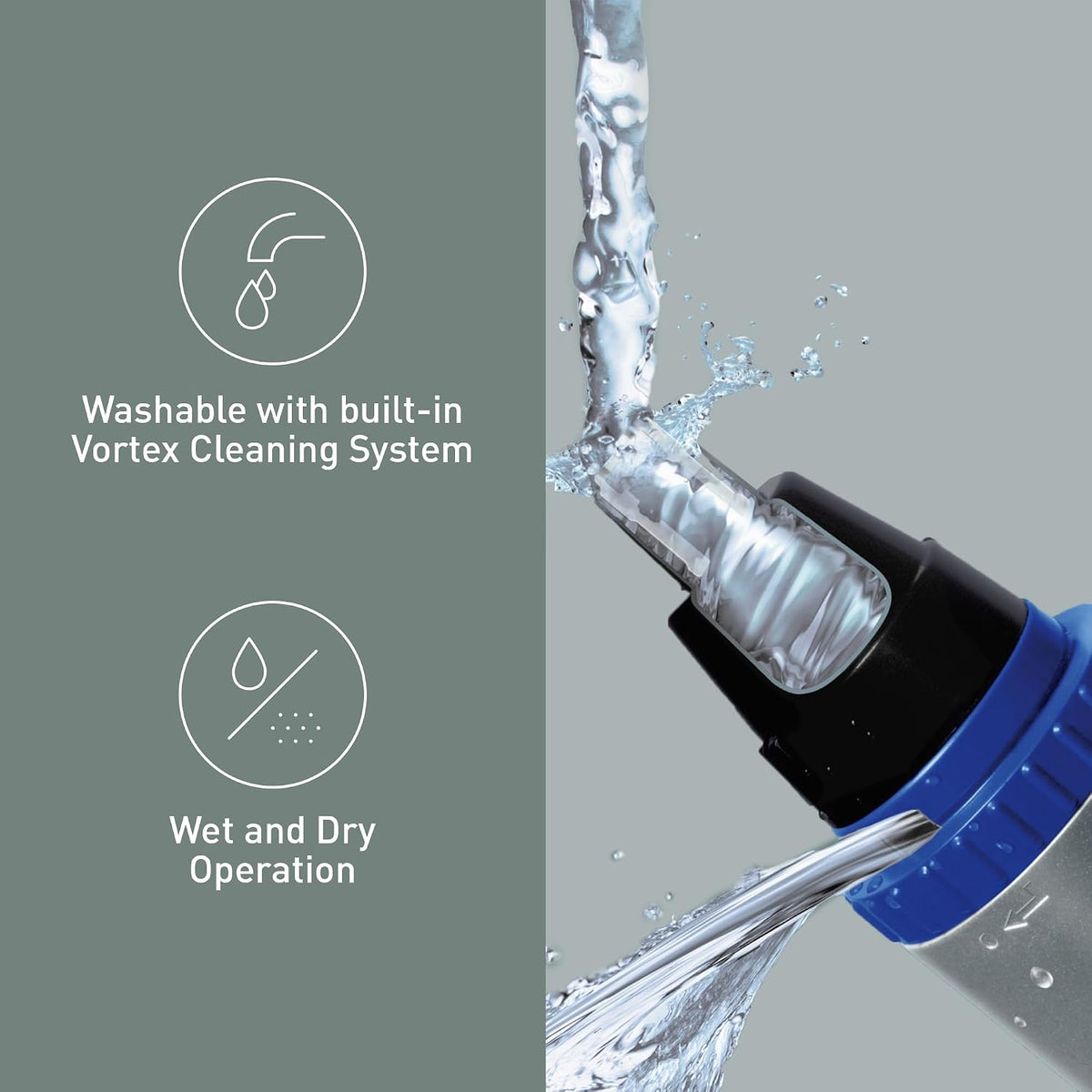 Panasonic ER-GN30-K503 Nose, Ear & Facial Hair Wet and Dry Trimmer with Vortex Cleaning System
