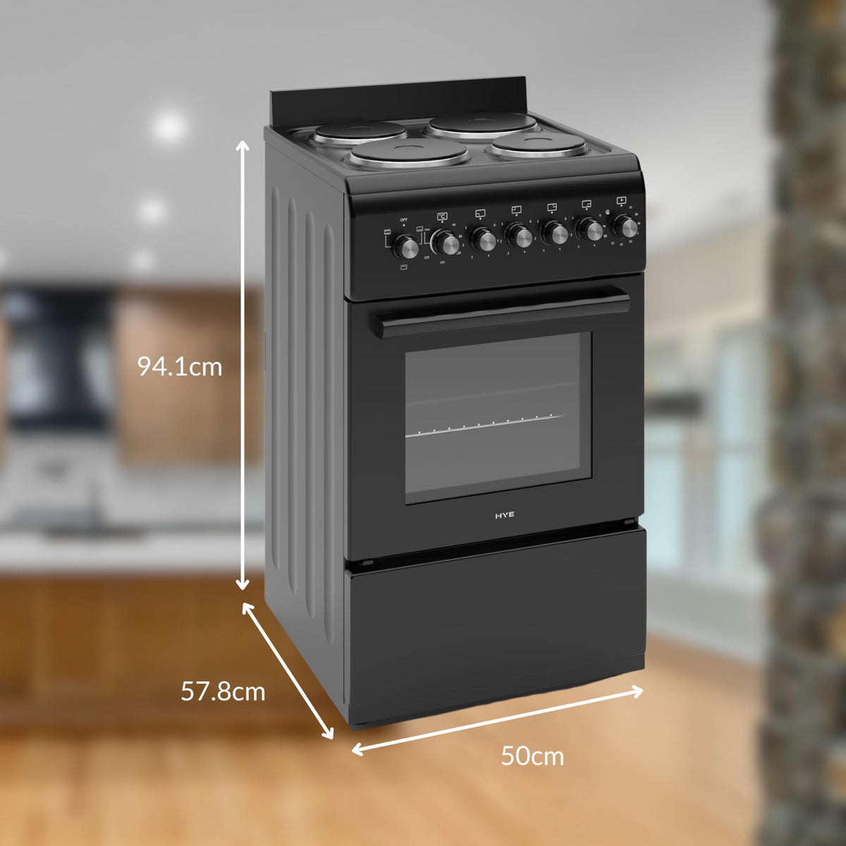 HYE 50cm Freestanding Cooker - Electric Cooker with Kitchen Stove, white