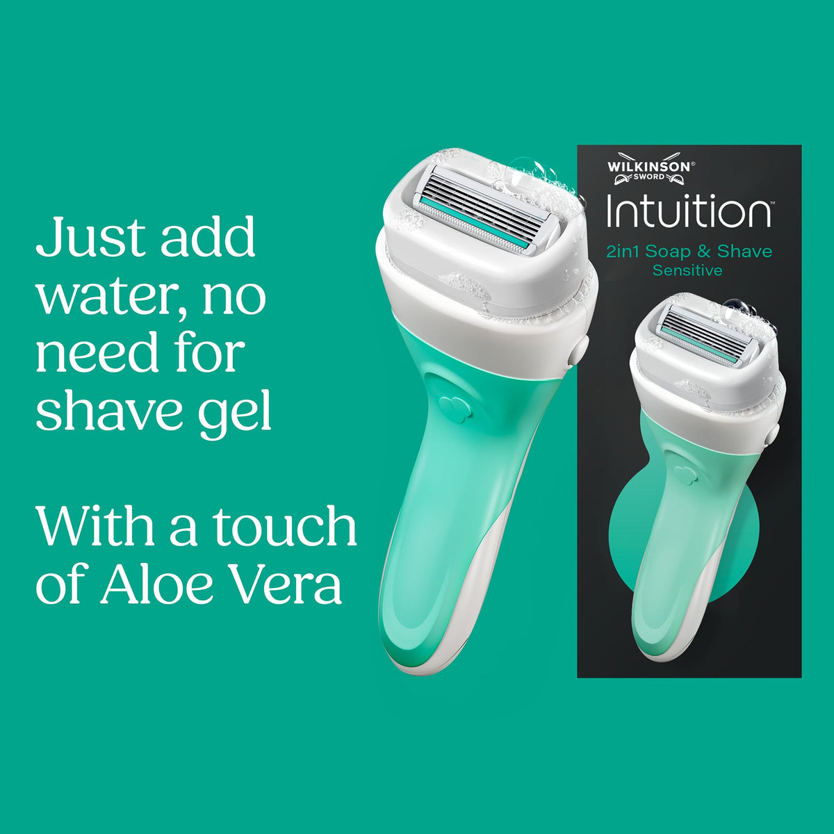 Wilkinson Sword Intuition Soap & Shave Sensitive Women's Razor, 6 Refills