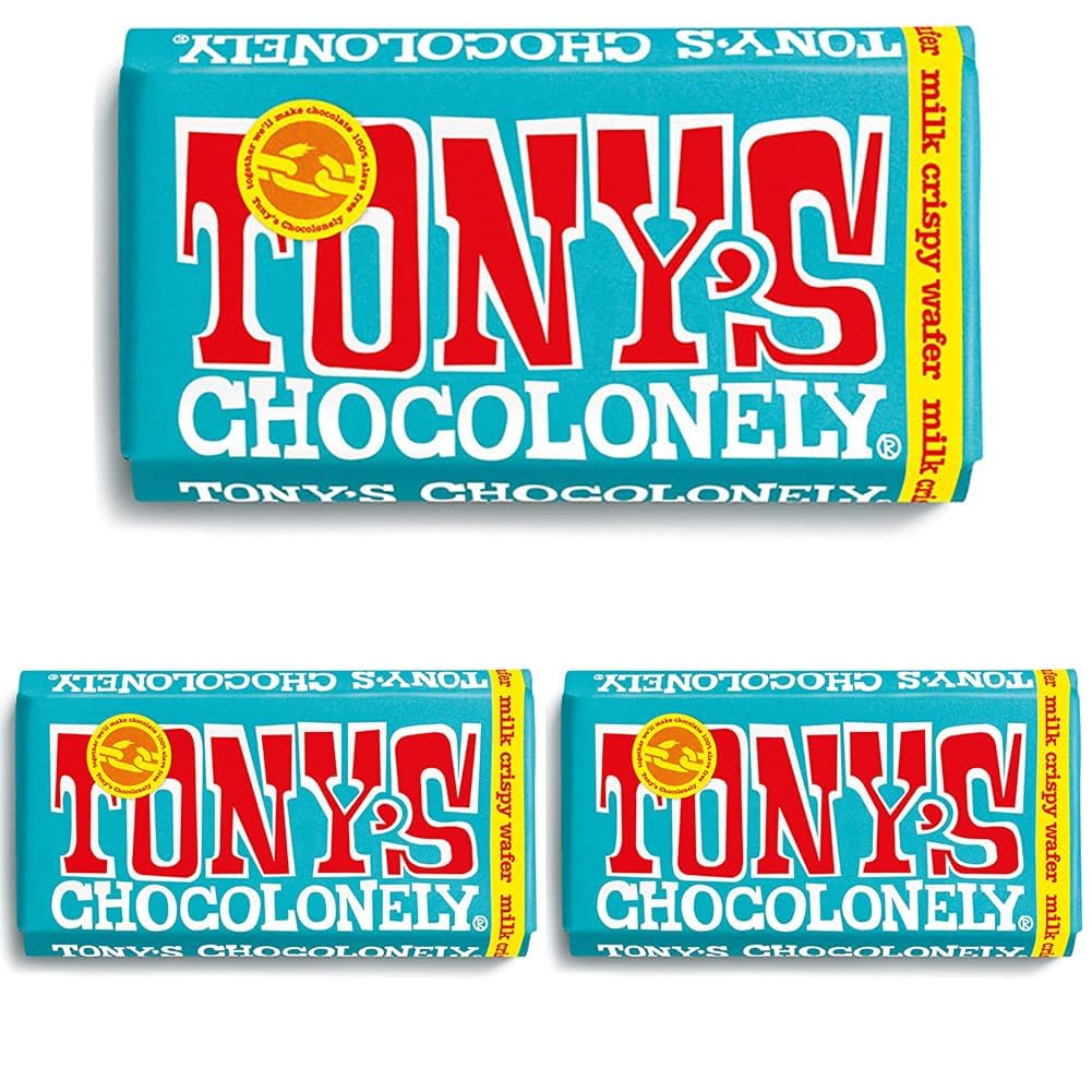 Tony's Chocolonely Milk Chocolate Bar - 180g Belgian Fairtrade Chocolate, Gift, 32% Cocoa, Vegetarian
