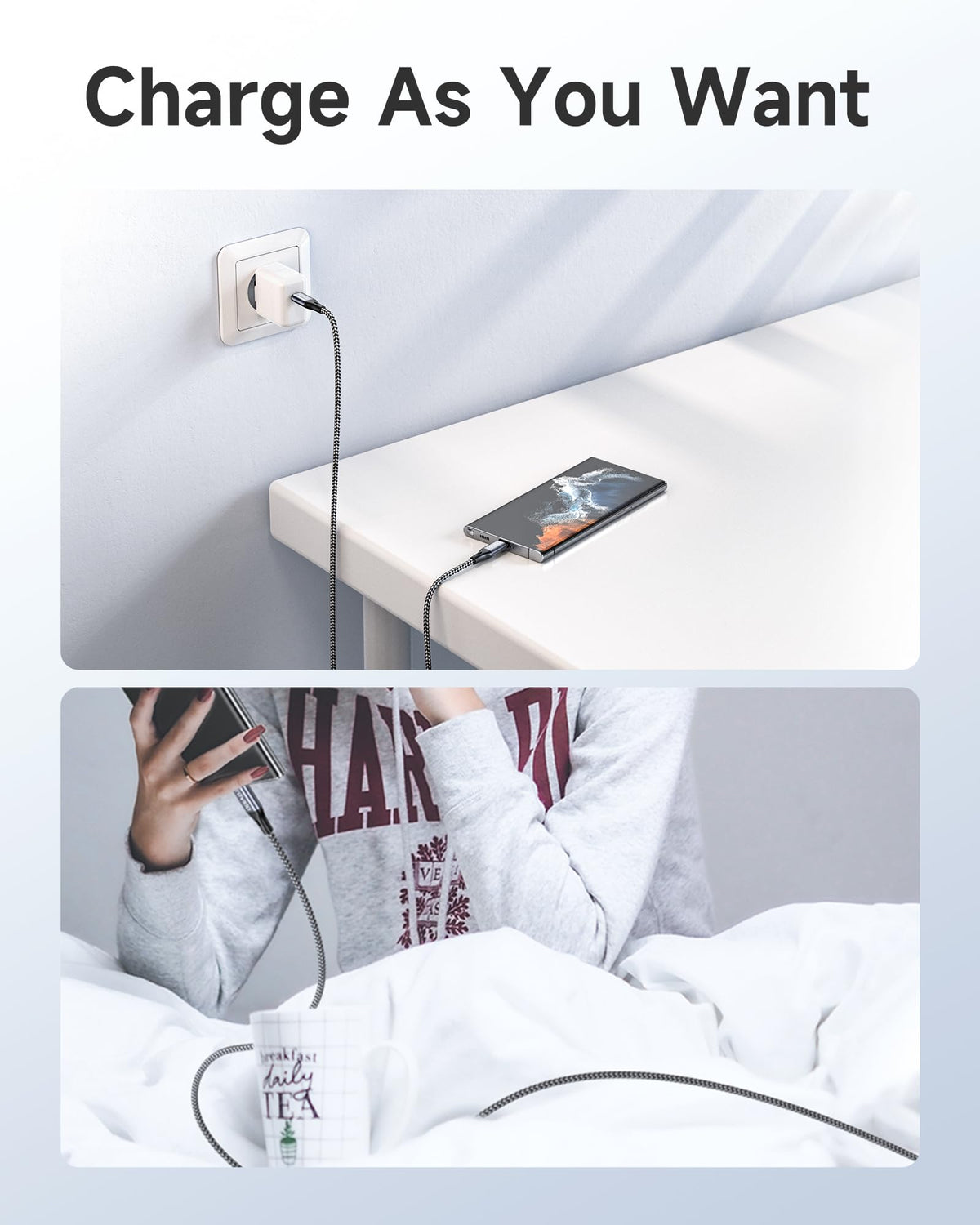RAVIAD 100W USB C to USB C Charger Cable 2M 2Pack, USBC to USBC Cable 5A