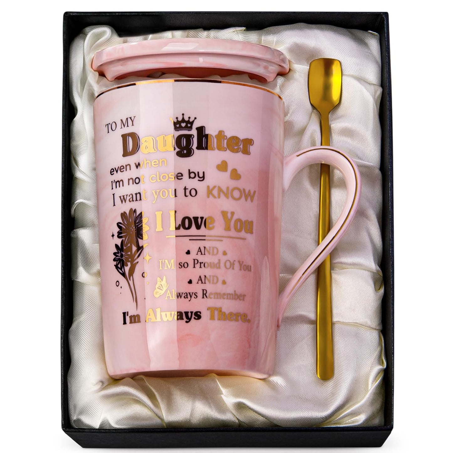 Unique Teacher Appreciation Gifts for Women - Best Teacher Gifts for Teachers, 14oz Pink Marble Ceramic Coffee Mug Printed with Gold, Retirement Birthday Graduation Ideas, End of The Year, Gift Boxed