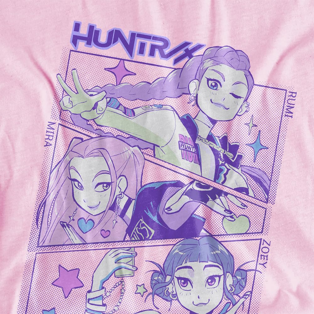 Kpop Demon Hunters Unisex Kids K-pop Demon Hunters - Anime Huntrix Huntr/X Kids T Shirt, Black T-Shirt (Pack of 1)