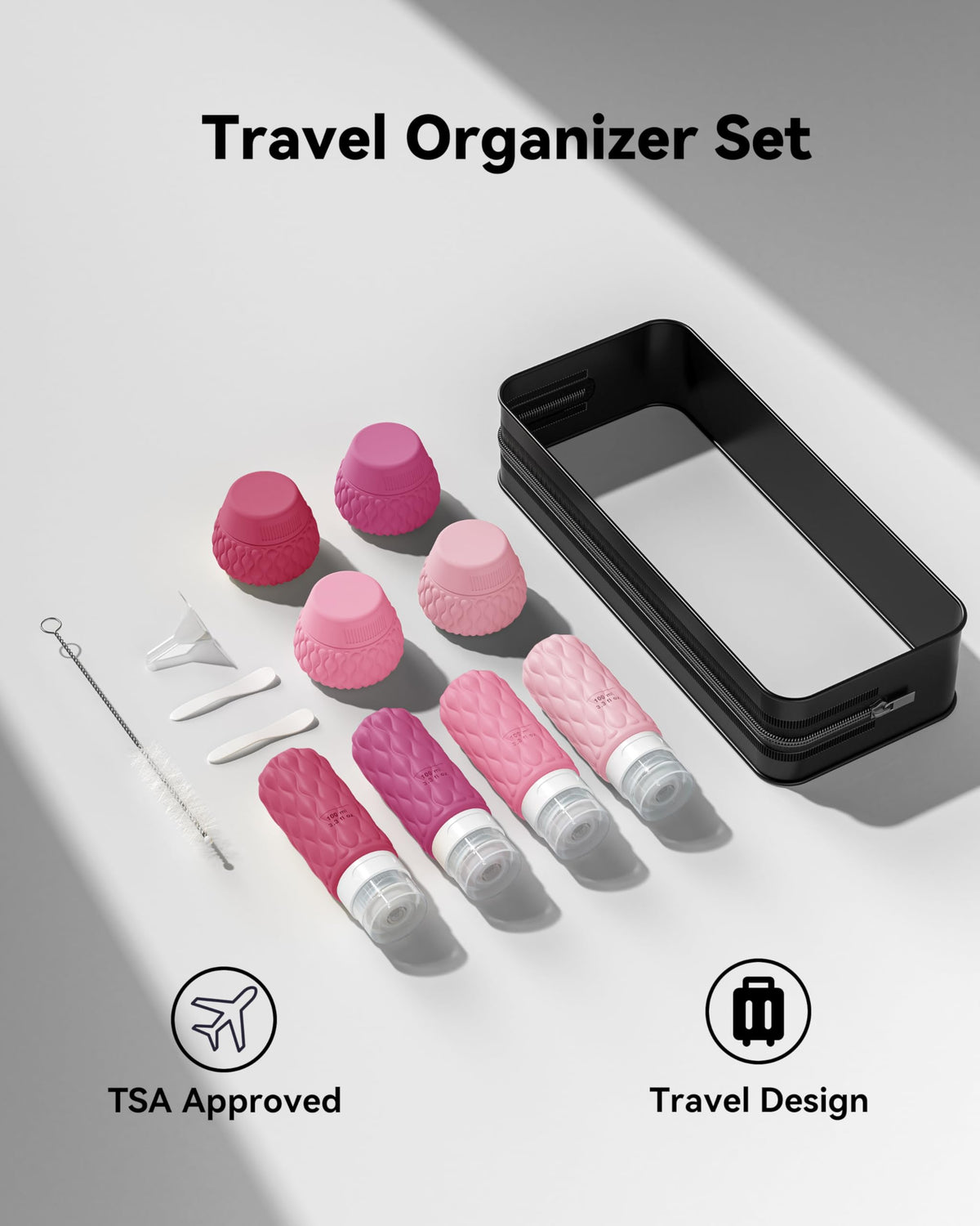 100ml Silicone Travel Bottles for Toiletries for Shampoo and Conditioner