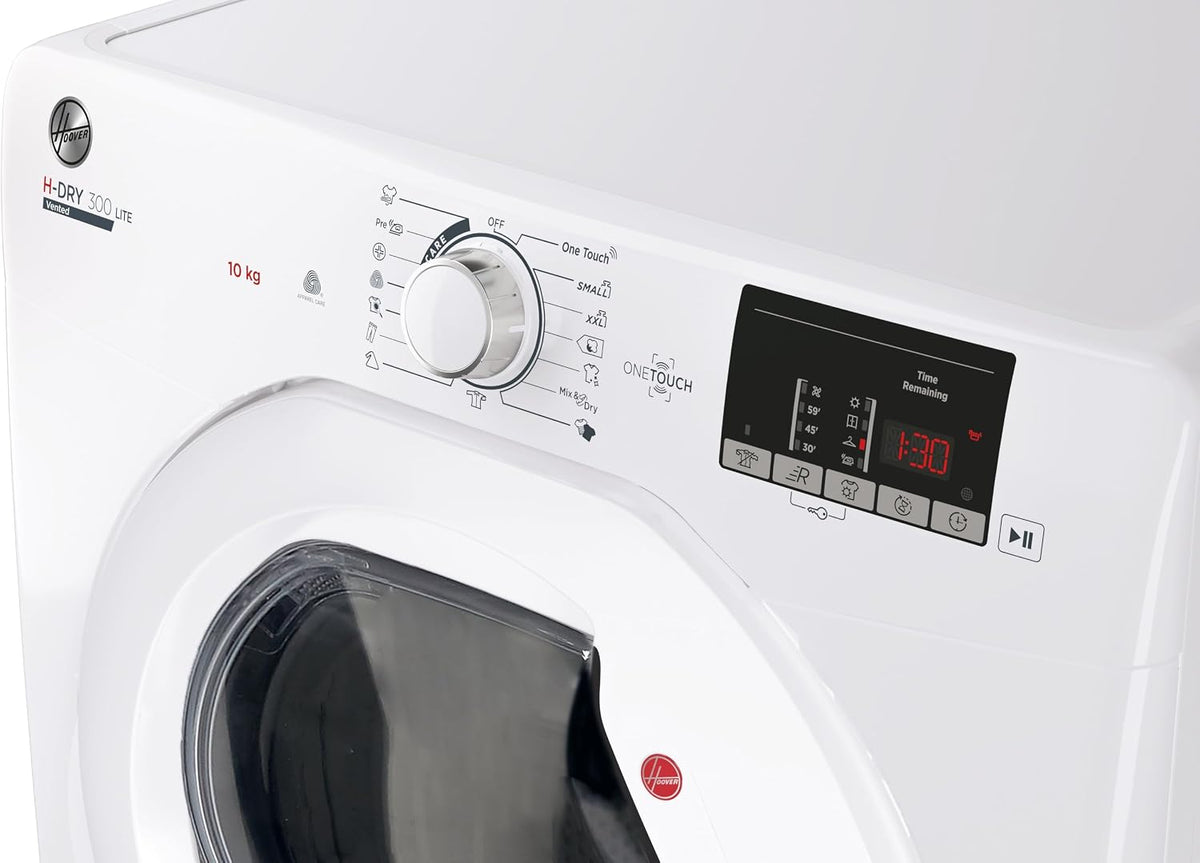 Hoover H-DRY 300 LITE Vented Tumble Dryer, 10kg, White, C Class