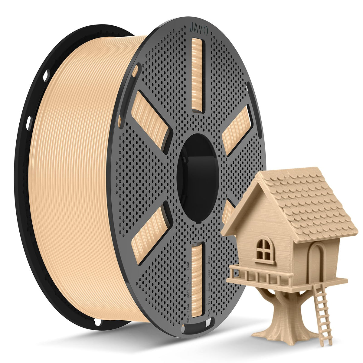 JAYO PLA 3D Printer Filament 1.1KG Black, PLA Filament 1.75mm, Dimensional Accuracy +/- 0.02mm, Neatly Wound Filament, Fits Most FDM Printer.