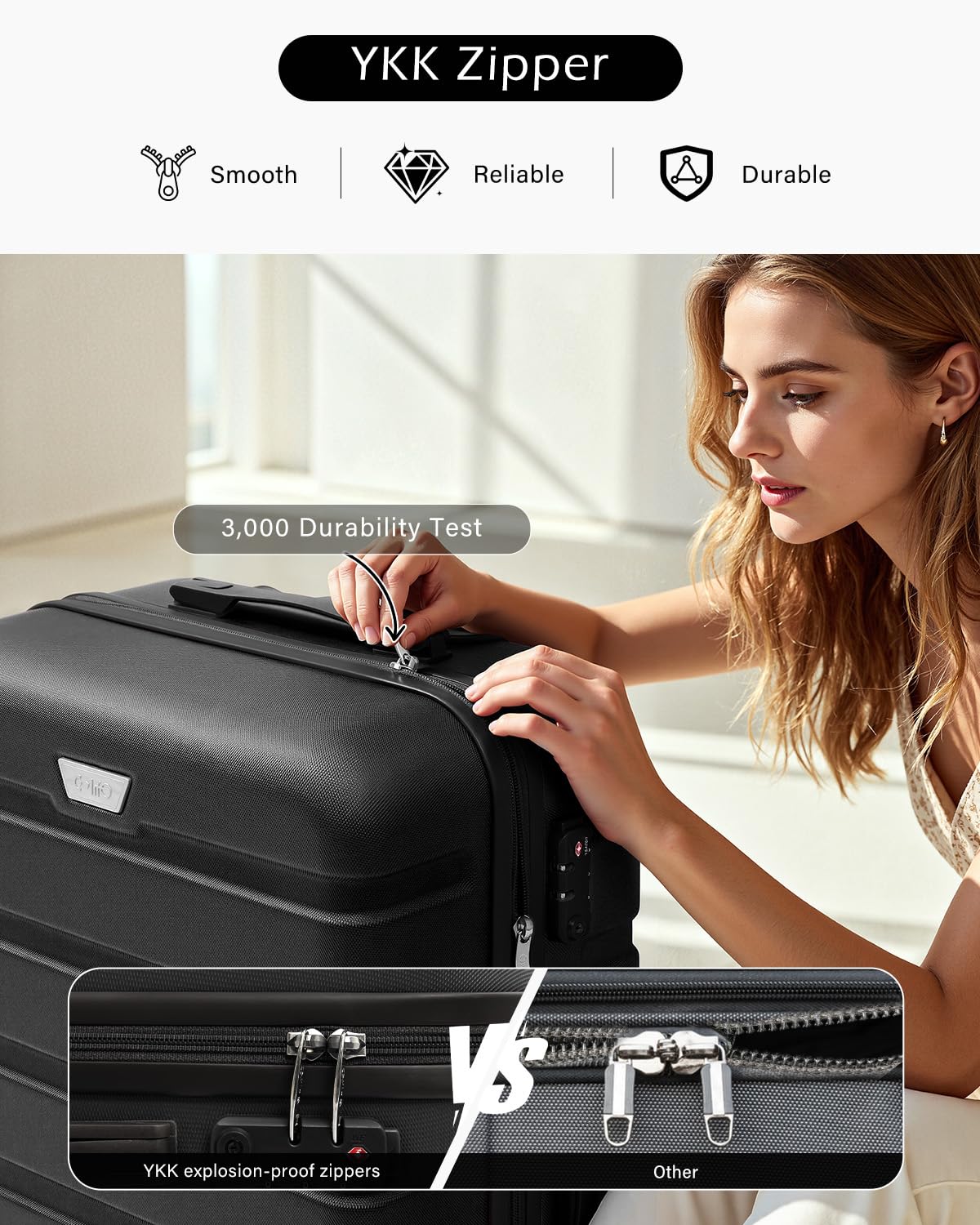 COOLIFE 28 Inch Large Suitcase, ABS+PC, Lightweight Hard Shell Luggage