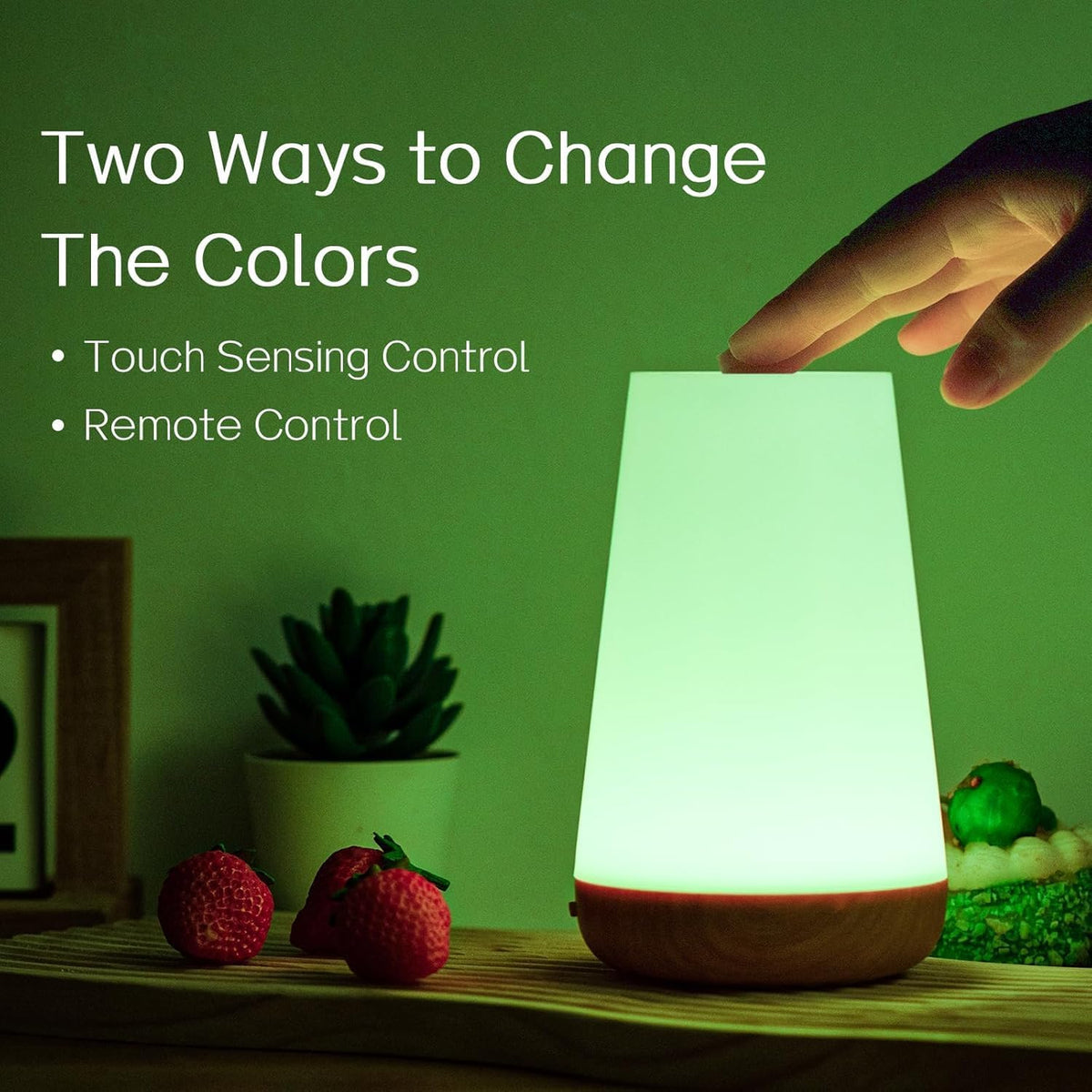 Ledivion Night Light, LED Touch Bedside Table Lamp, RGB Colours Changing, 5 Brightness Level, Timing Function, Dimmable Rechargable Remote Control Light for Bedroom, Living Room
