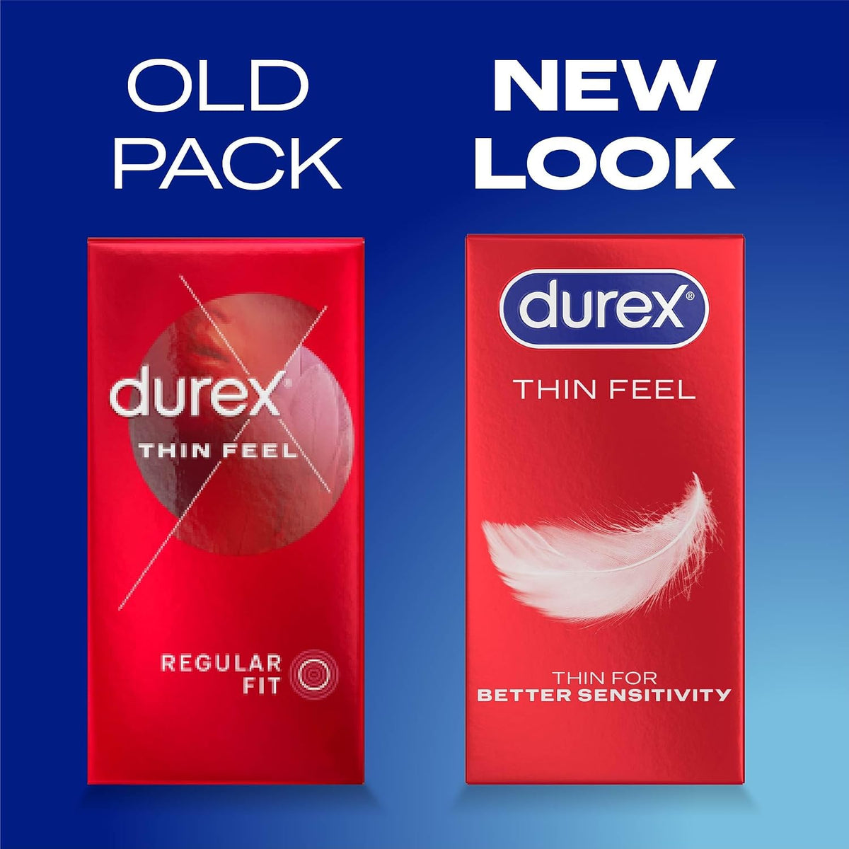 Durex Thin Feel, 30 Condoms, Regular Fit, Silicone Lubricated