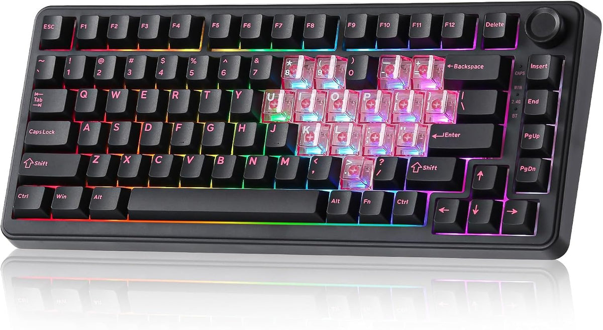 YUNZII B75 PRO 75% Wireless Mechanical Keyboard (Black Heart,Cocoa Switch)