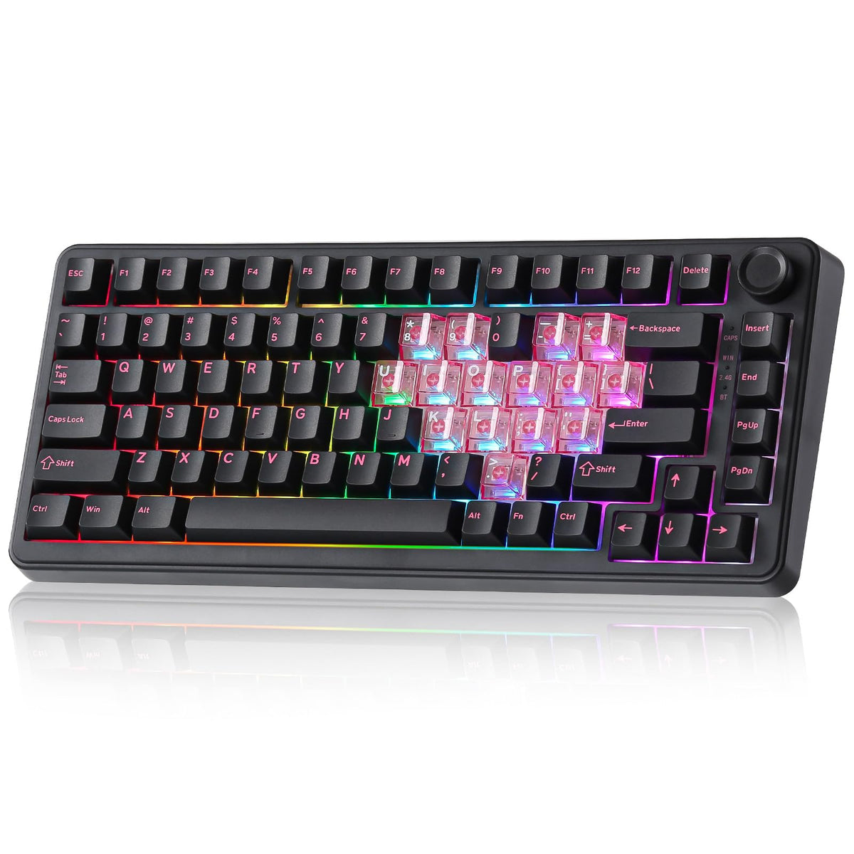 YUNZII B75 PRO 75% Wireless Mechanical Keyboard (Black Heart,Cocoa Switch)