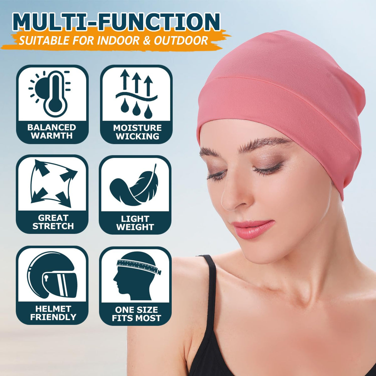 EINSKEY 100% Cotton Skull Caps for Men, Multipurpose Daily Wear Beanie Hat