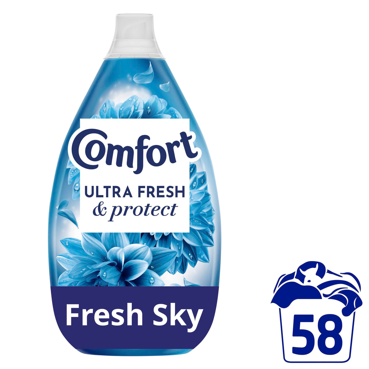 Comfort Pure Dreams Cashmere Soft Fabric Conditioner Dermatologist-Recommended Gentle Next to Sensitive Skin 48 washes(1.44 L) - Case pack of 6