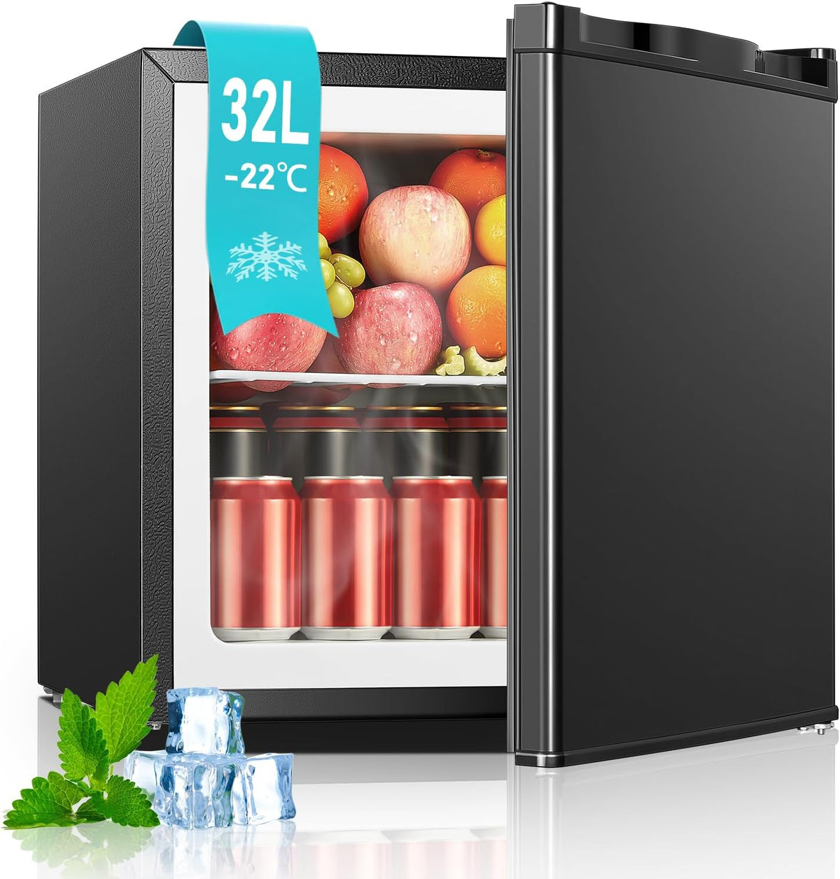 FOHERE 32L Mini Small Freezer Small Table Top Fridge Energy Efficient