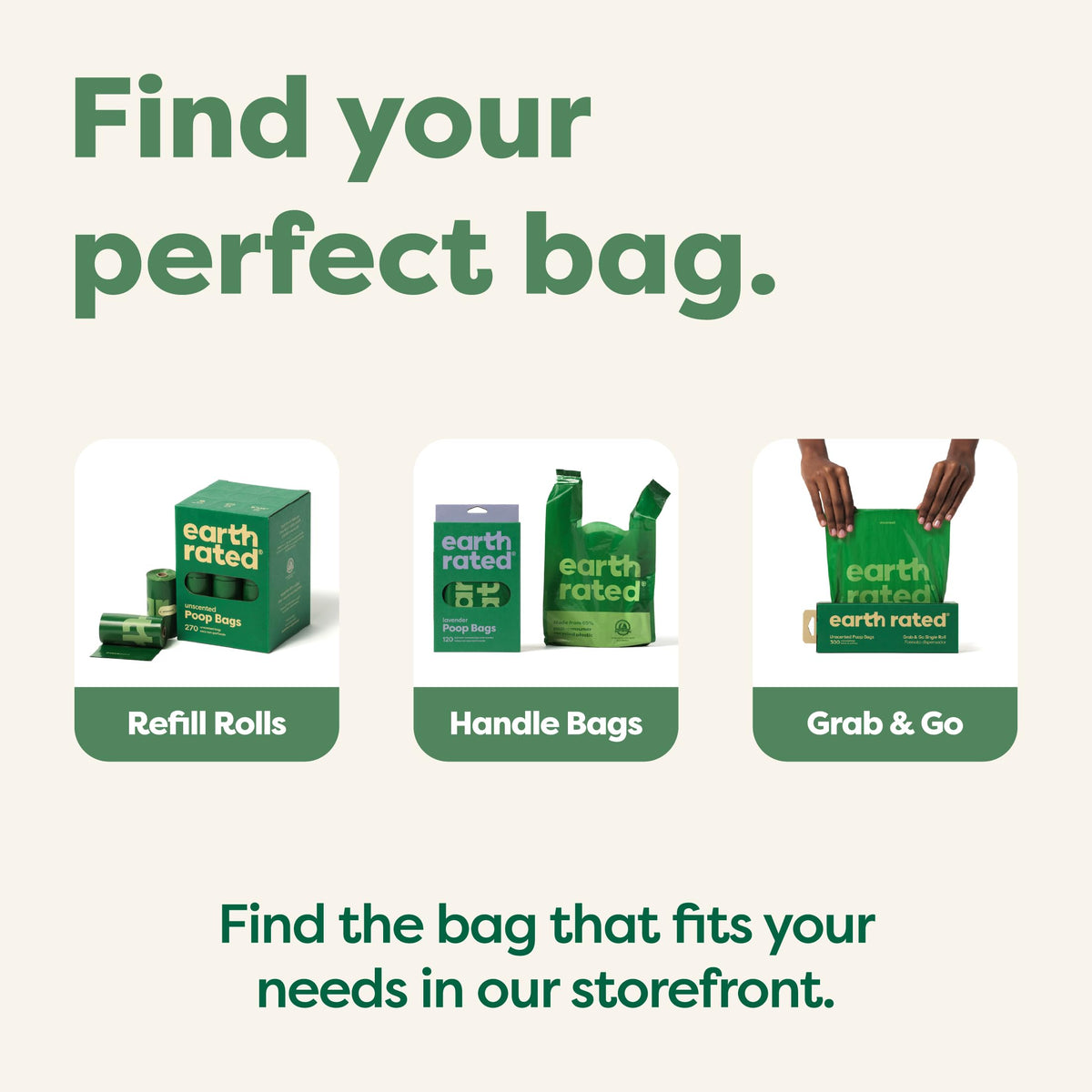 Earth Rated Dog Poo Bags with Handles, Easy Tie and Guaranteed Leakproof, Lavender Scented, 120 Bags