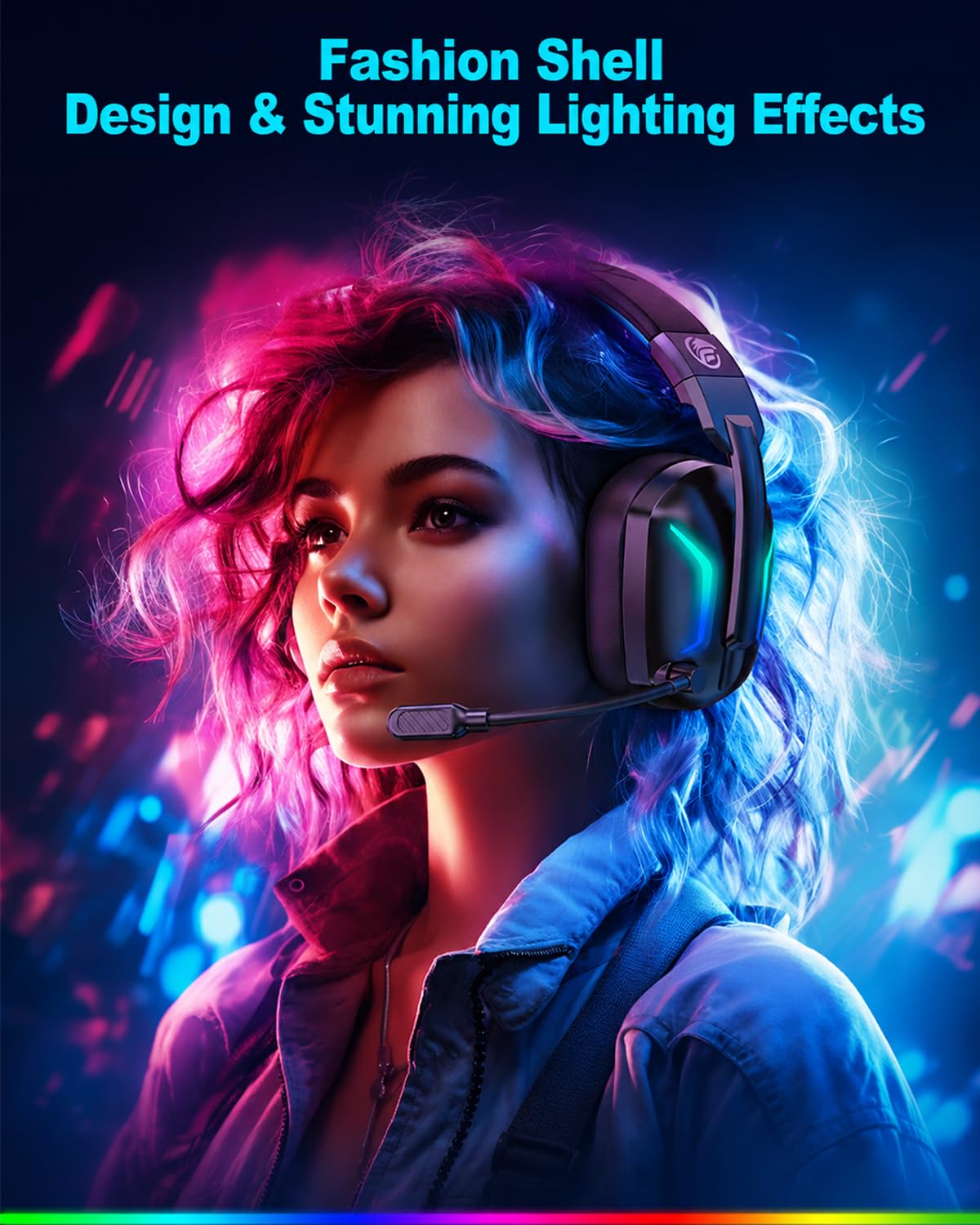 Fachixy Wireless Gaming Headset for PS5, PS4, PC, Switch & Mac