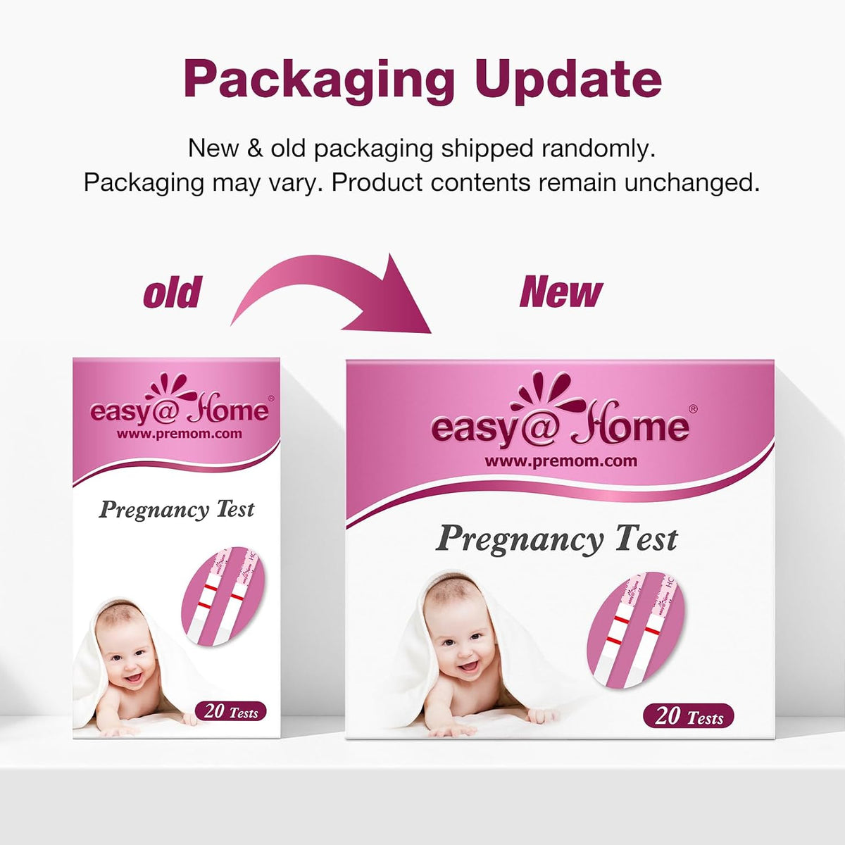 Easy@Home 20 Pregnancy Test Strips for Early Detection, Premom App Support