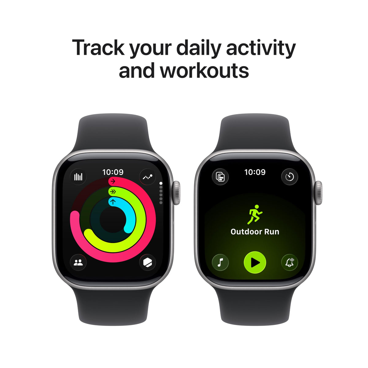 Apple Watch Series 11 GPS 46mm Smartwatch with Jet Black Aluminium Case with Black Sport Band M/L. Sleep Score, Fitness Tracker, Health Monitoring, Always-On Display, Water Resistant