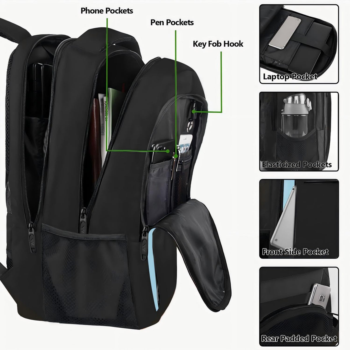 MATEIN Travel Laptop Backpack, Work Bag Laptop Bag, Rucksack for Men Work