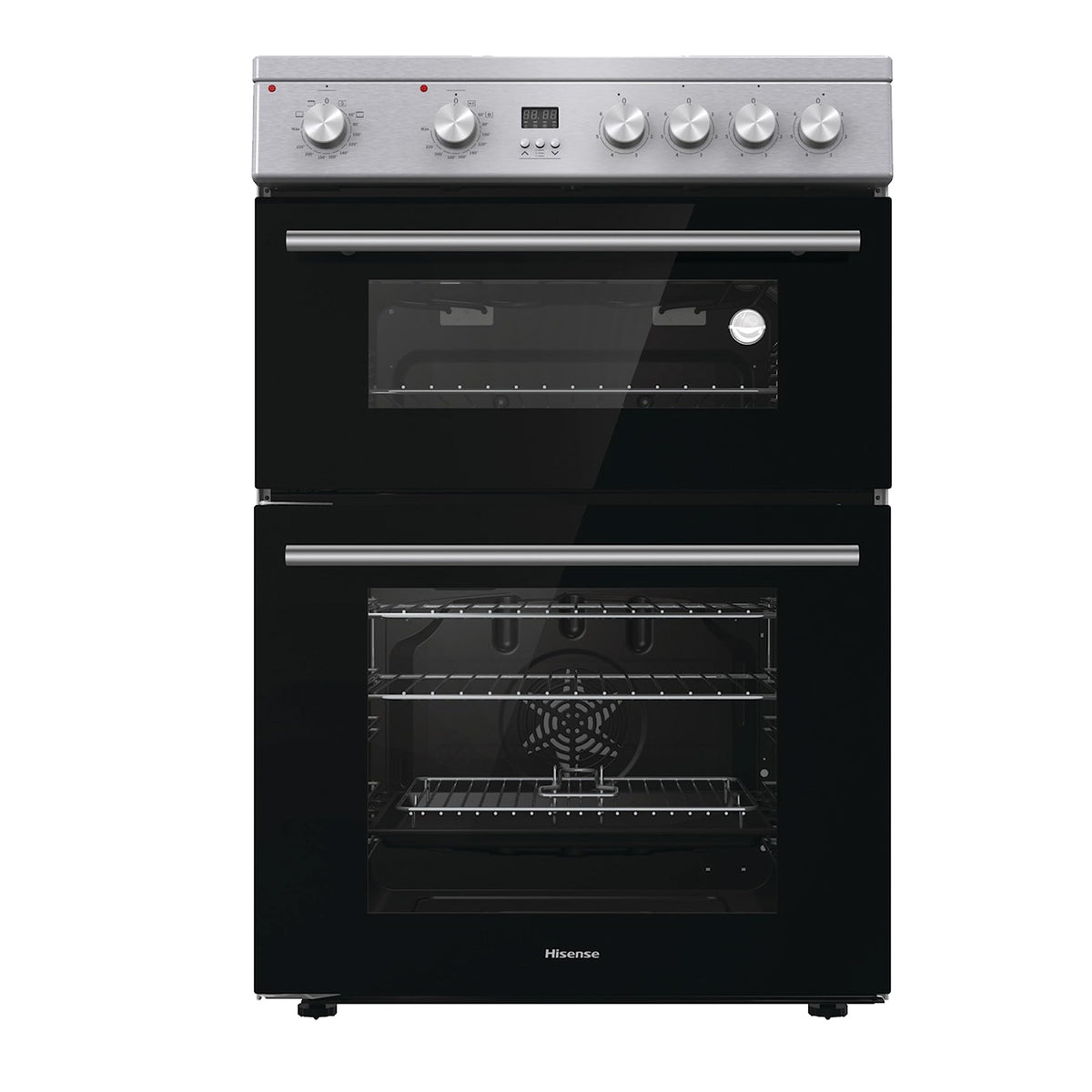 Hisense HDUKC60W 60cm Electric Cooker with Ceramic Hob-White, A Rated Double Oven 50L/80L [Energy Class A]