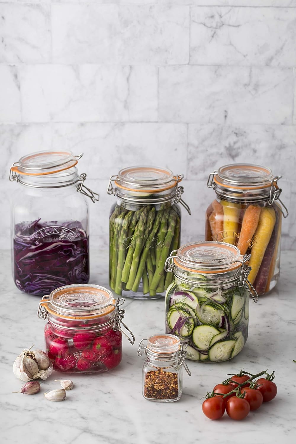 Kilner Square Clip Top Jar 250ml (0.25L) Airtight Glass Jar for Storing Herbs Spices Dried Fruits Nuts and Seeds