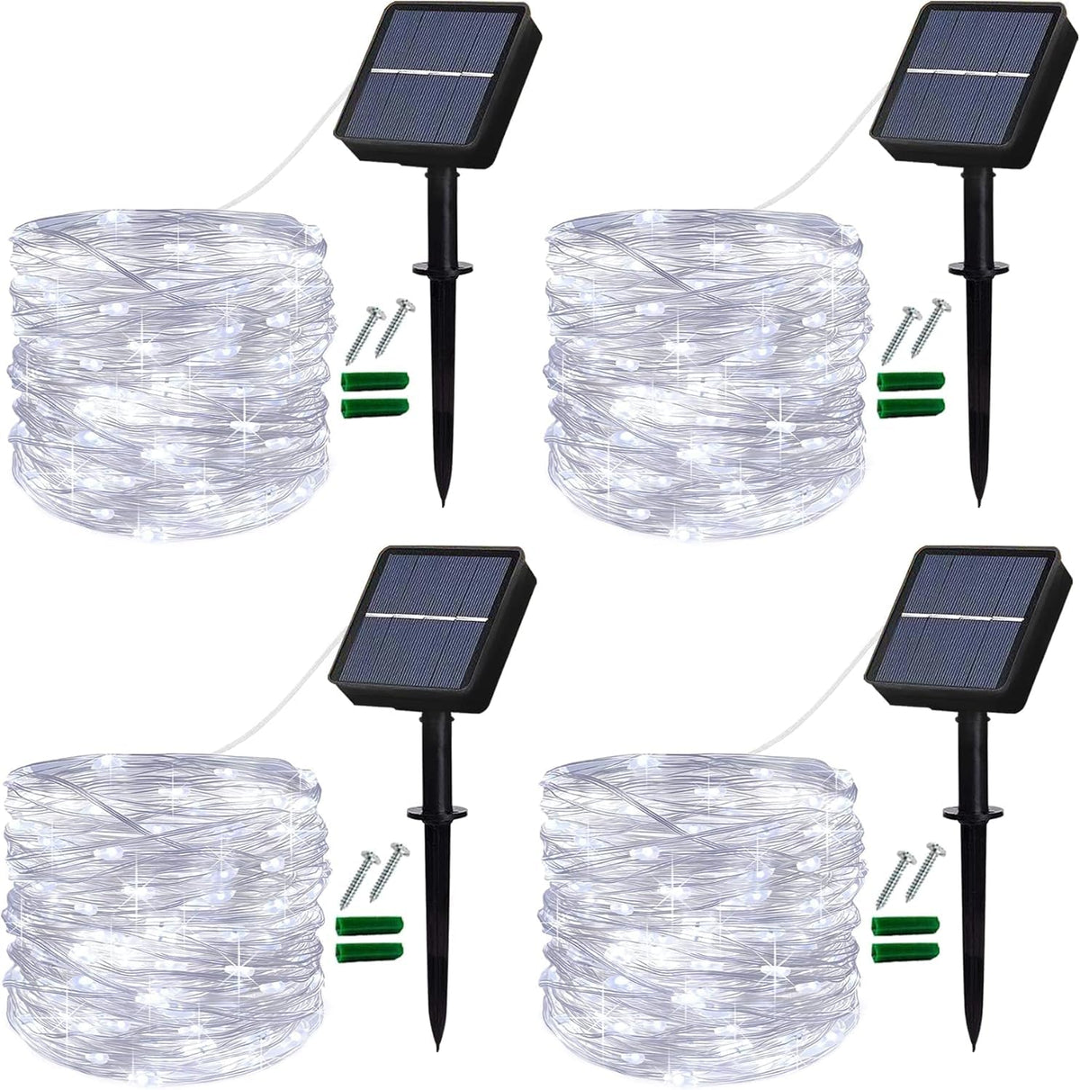 Lezonic 2Pack Solar String Lights Waterproof,12M/40Ft 120LED Garden Lights