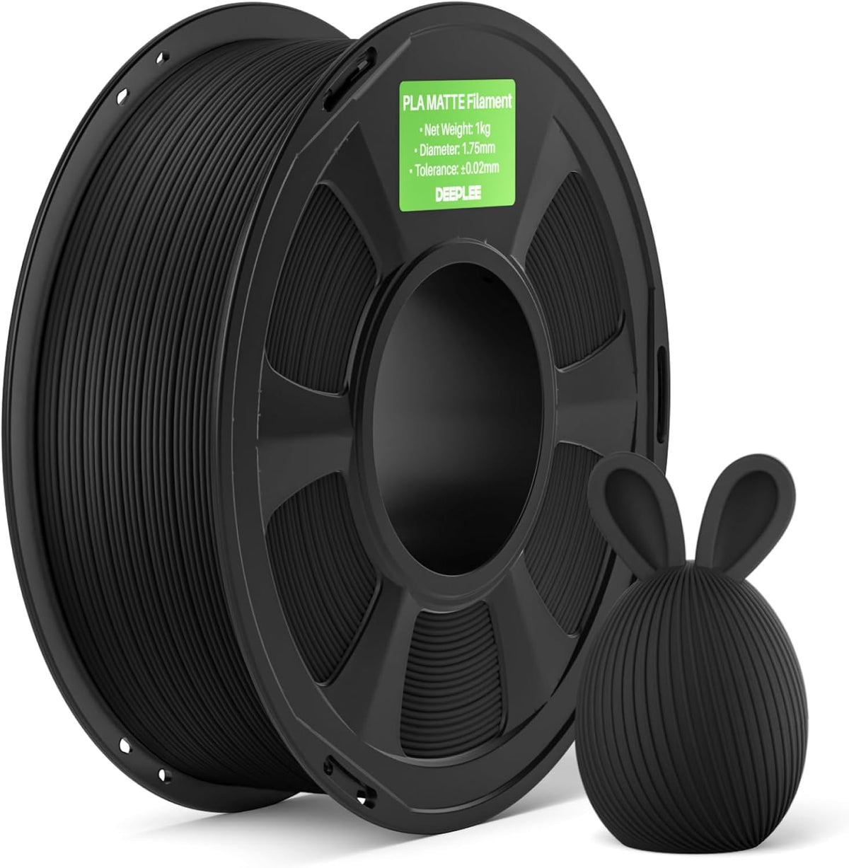 DEEPLEE Matte PLA Filament 1.75mm Matte Black 1kg(Plastic Spool)