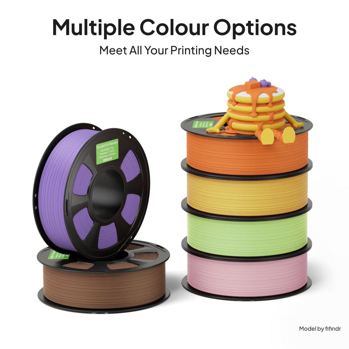 DEEPLEE Matte PLA Filament 1.75mm Matte Black 1kg(Plastic Spool)
