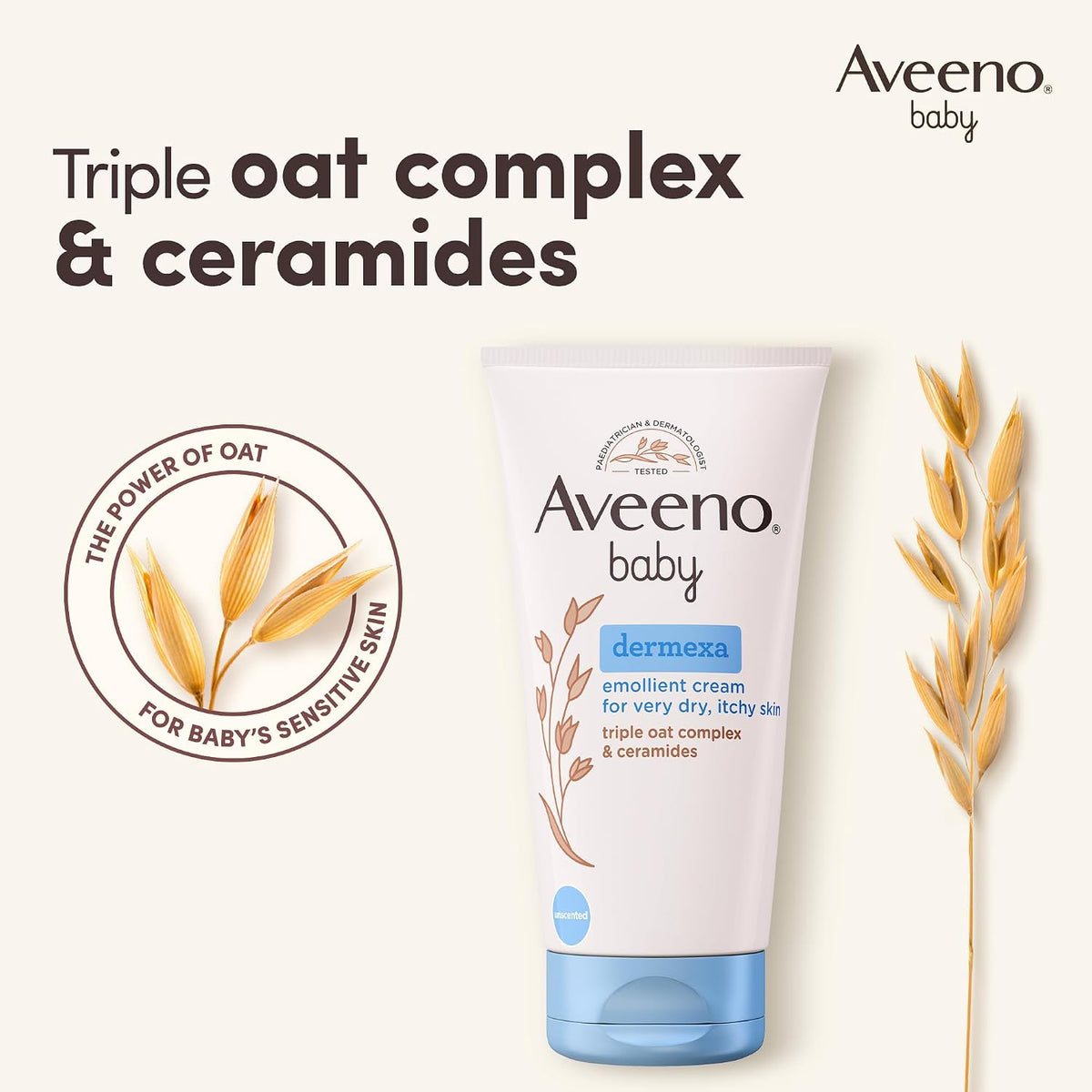 Aveeno Baby Dermexa Emollient Cream for Dry & Itchy Skin (1x 150ml)
