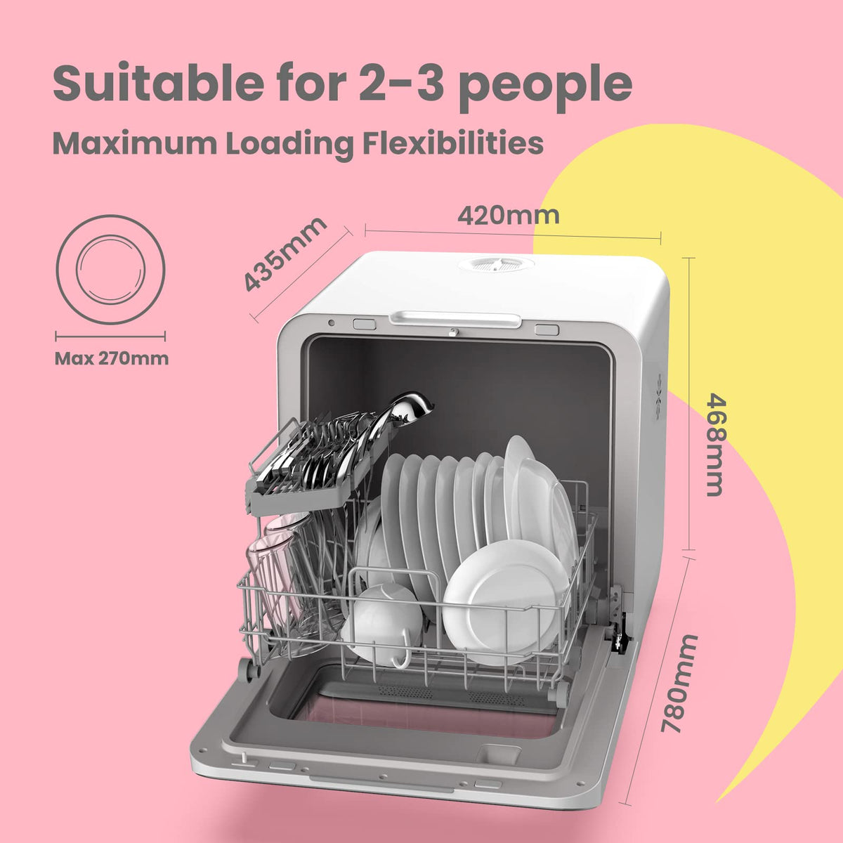COMFEE' Table Top Dishwasher, No Plumbing Needed, for Singles & Couples
