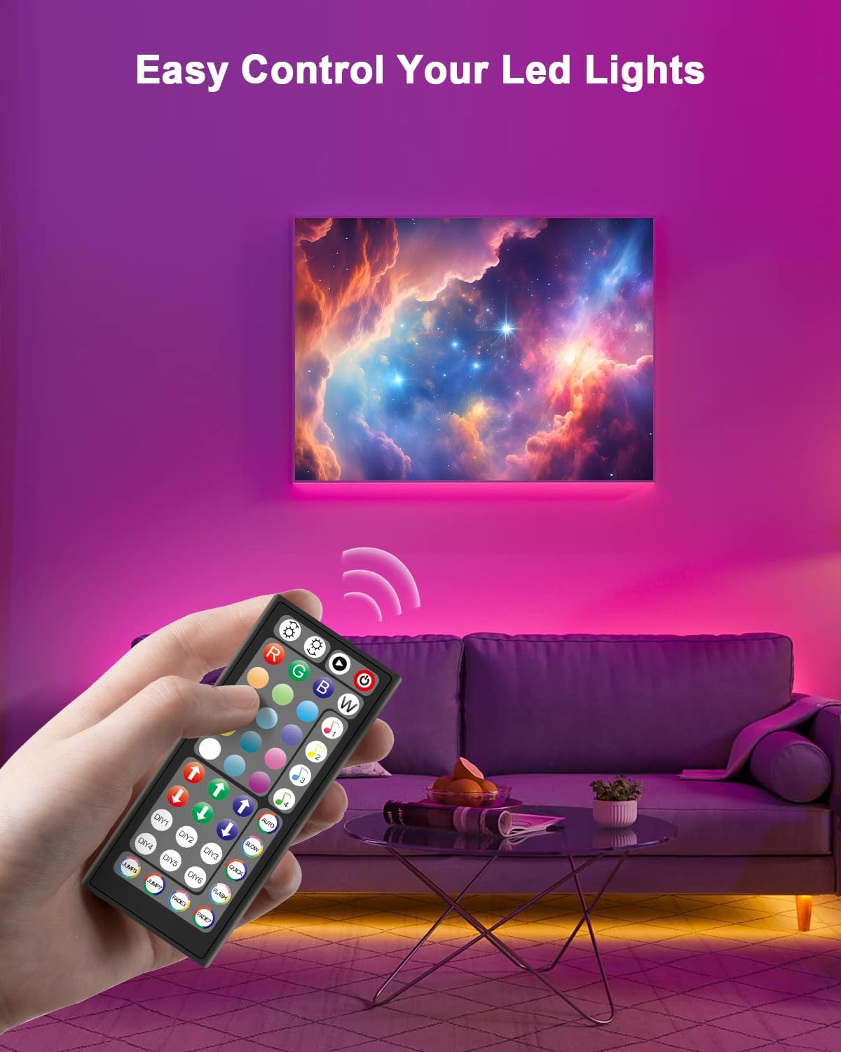 Mexllex LED Strip Lights 5m, RGB Color Changing Led Strip 5m with Remote Control, Music Sync Led Lights for Bedroom Kids Room Ceiling Kitchen Party