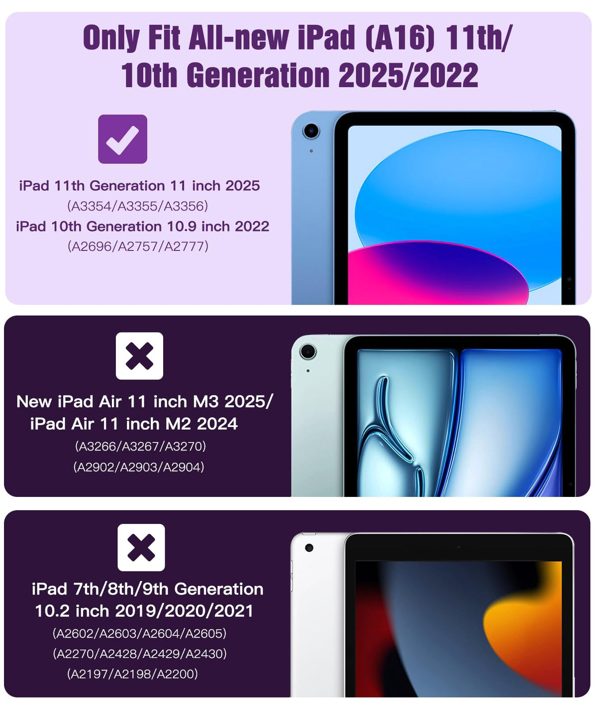 TiMOVO Case for iPad A16 11th Gen 11"/10th Gen 10.9", Abyss Blue