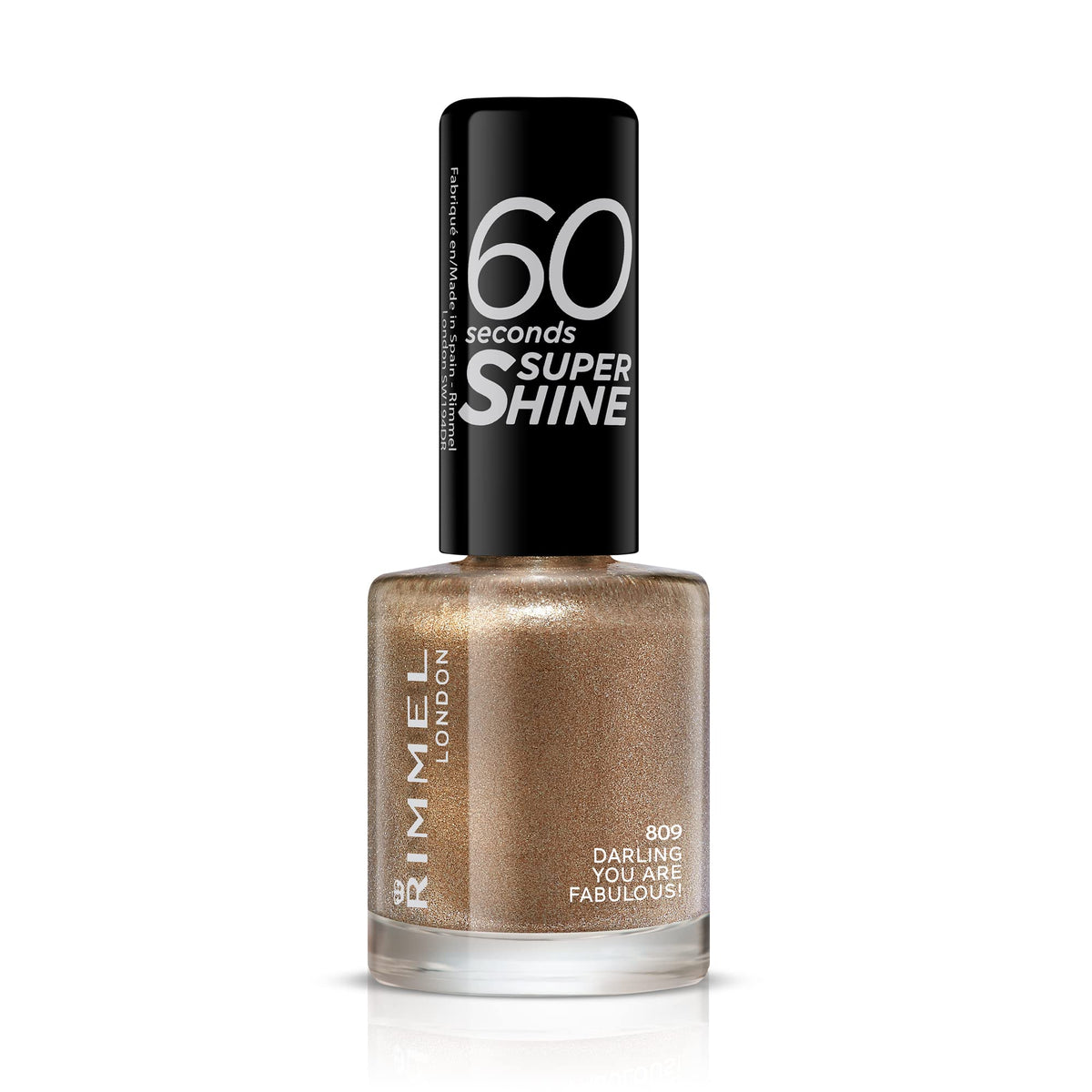 Rimmel 60 Seconds Super Shine Nail Polish, 740 Clear, Quick-Dry Nail Polish, Ultra-Shiny Finish, Easy to Apply, Vibrant Colour, Long-Wearing, Improved Formula, Vegan, 8ml