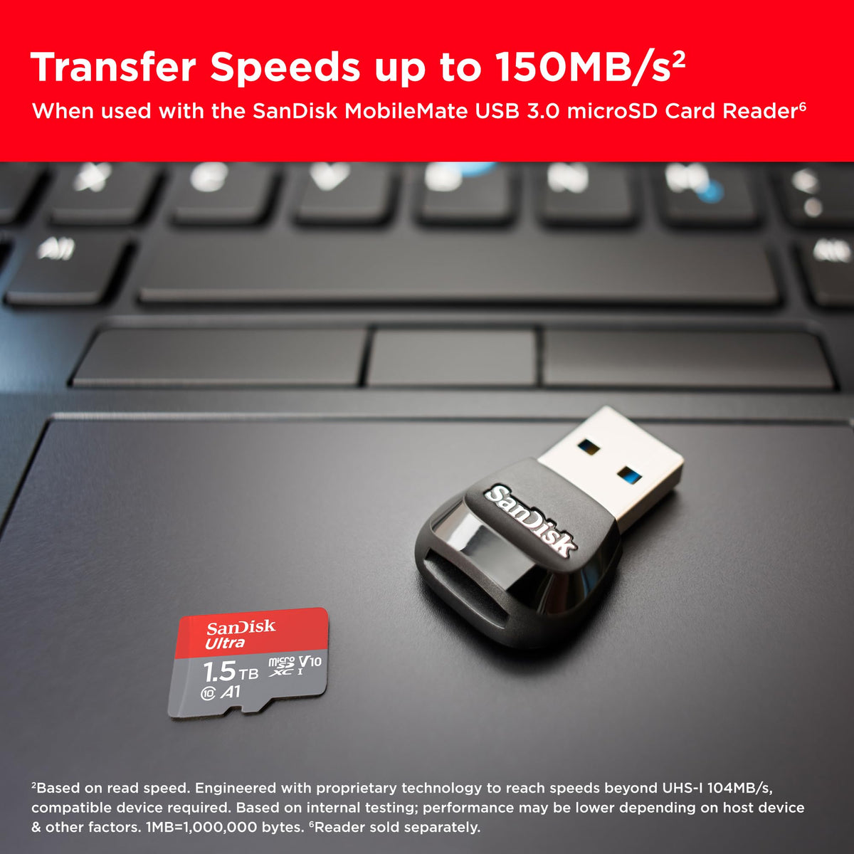 SANDISK Ultra micro SD Card + Adapter 256GB, Up to 150MB/s Read Speeds