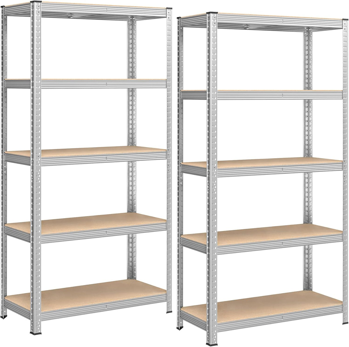 SONGMICS 5-Tier Heavy-Duty Shelving Units, Set of 2, Boltless Assembly