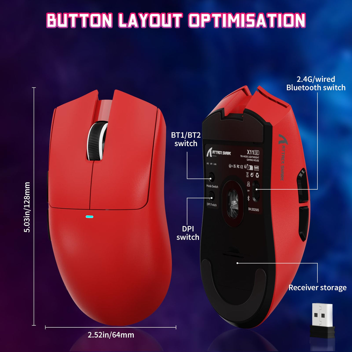 ATTACK SHARK X11 SE Wireless Gaming Mouse for PC/Xbox/PS/Mac