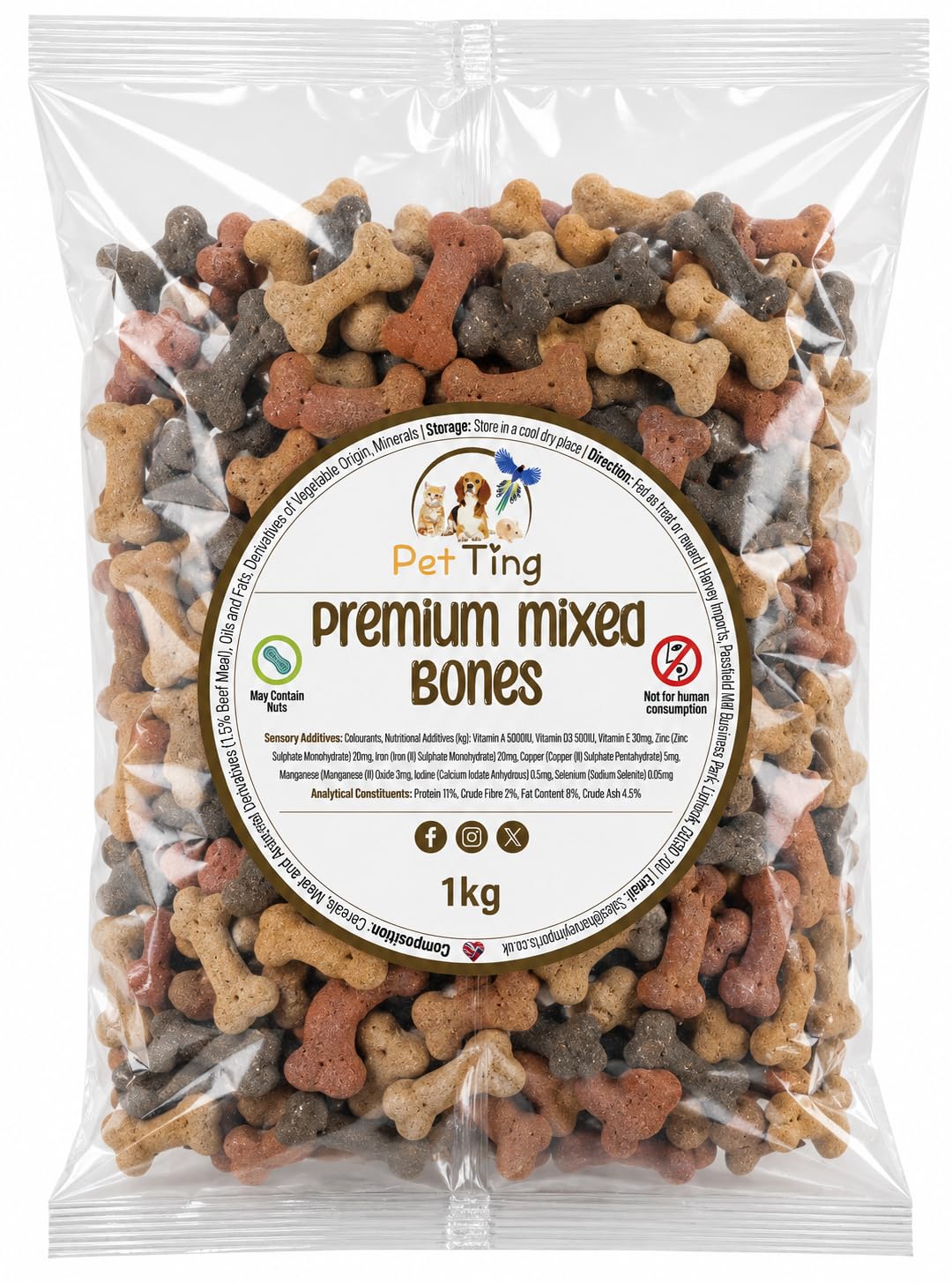 Premium Dog Biscuits Treats 1kg (Charcoal Cobs)