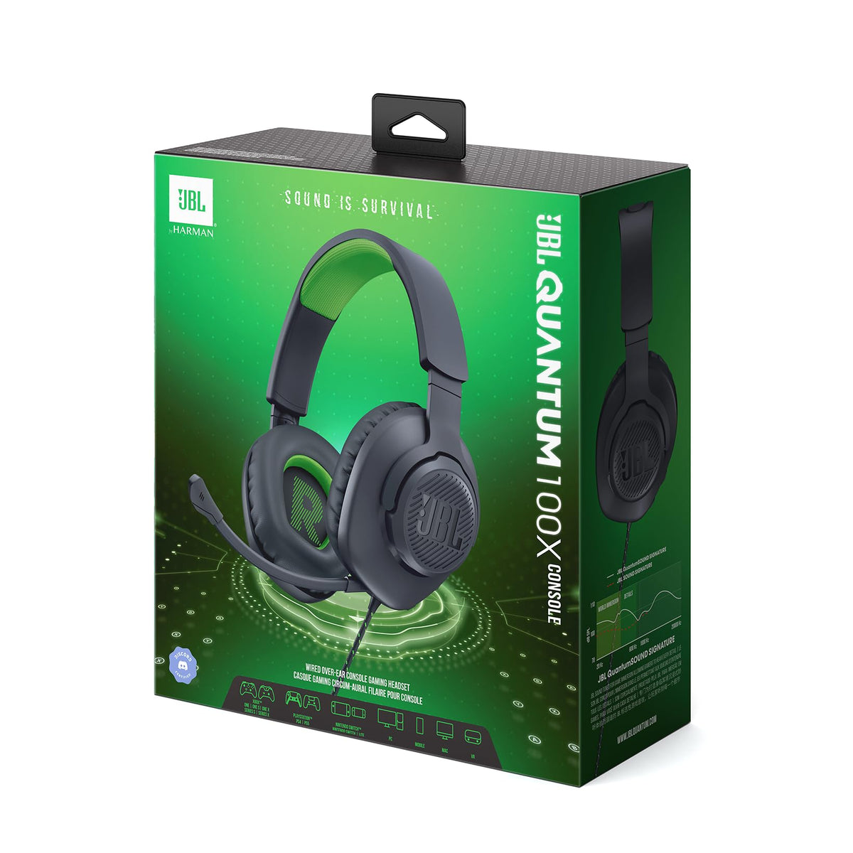 JBL Quantum 100 Wired Over-Ear Gaming Headset with Boom Mic, Multi-Platform Compatible, Black