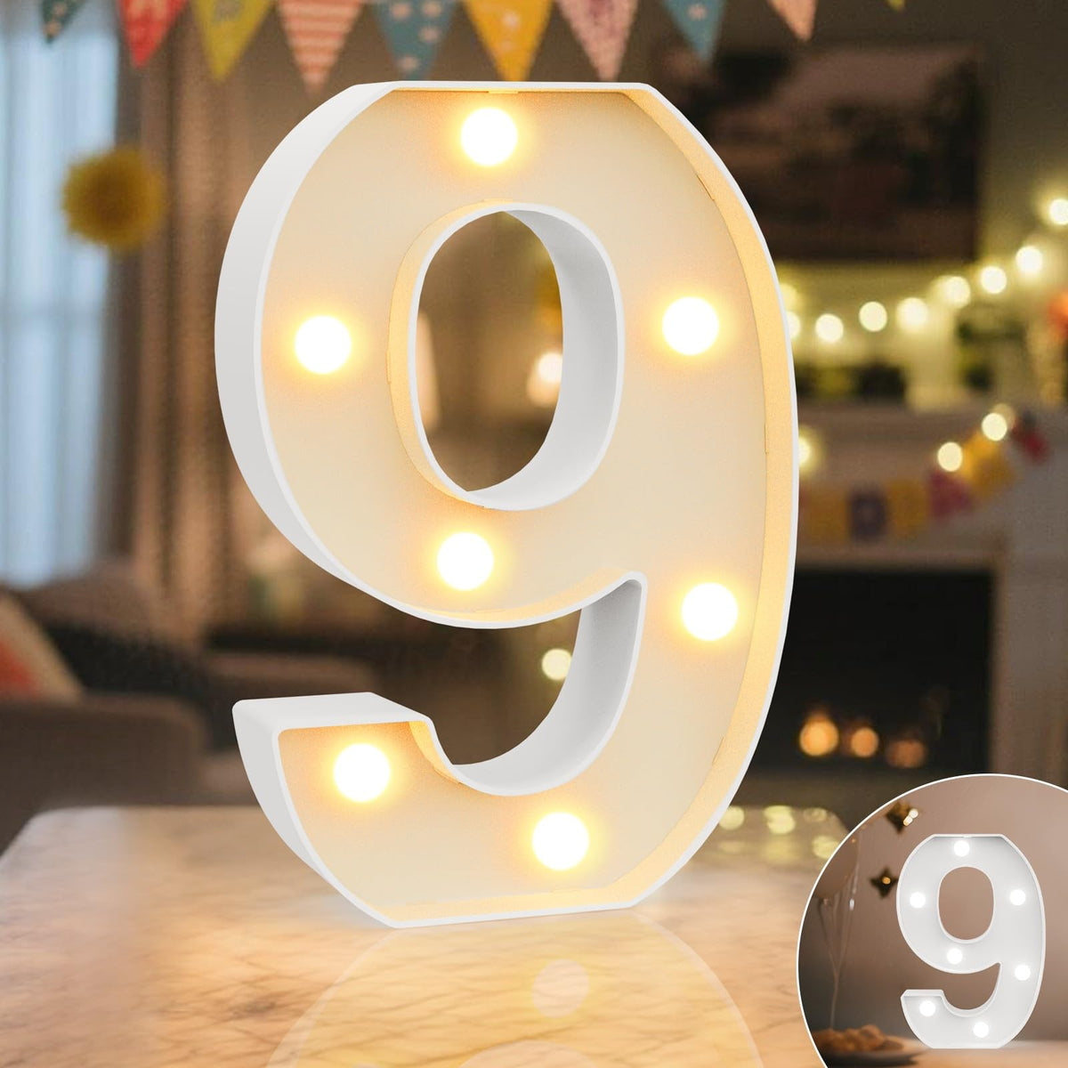 Ledido Pink Glitter Light Up Number 80 for 80th Birthday Decorations