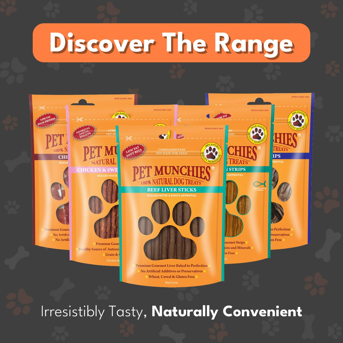 Pet Munchies Venison & Beef Liver Dog Training Treats, Grain Free Tasty Bites with Natural Real Meat, Low in Fat 50g