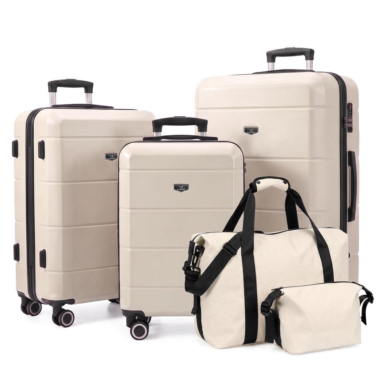 LUGG Jetset 40cm Suitcase 40x30x20cm, Ryanair Compatible Underseat Size, Hard Shell ABS, Spinner with Removable Wheels, Lightweight Travel Luggage, 1 Year Warranty