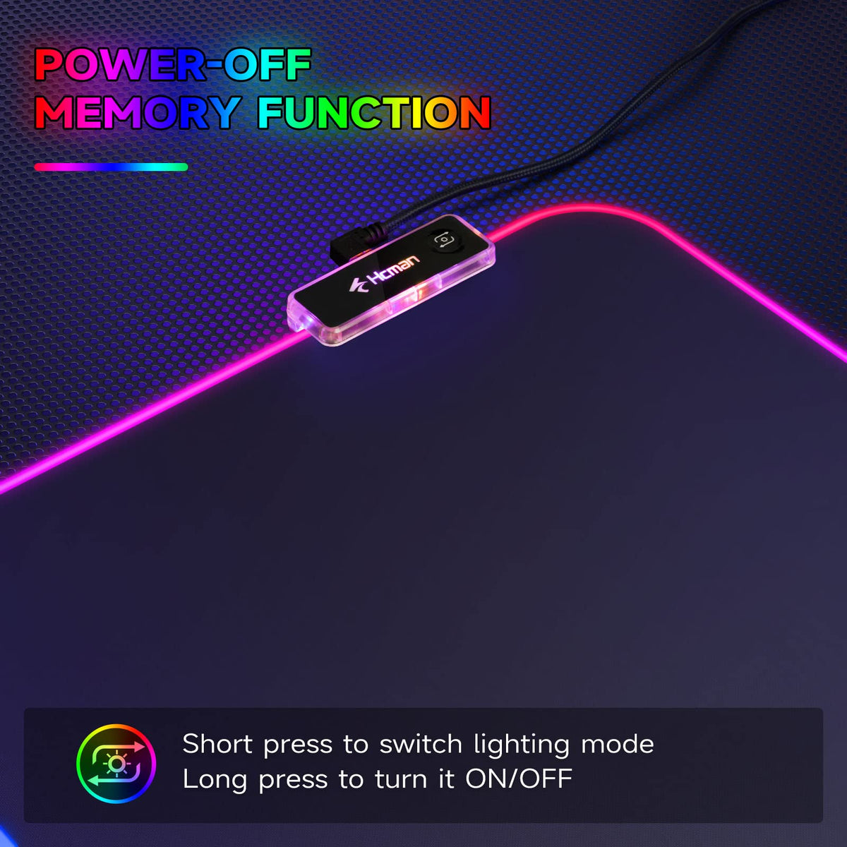 Hcman Charging RGB Gaming Mouse Pad - Wireless 15W Mousepad LED Extra Large