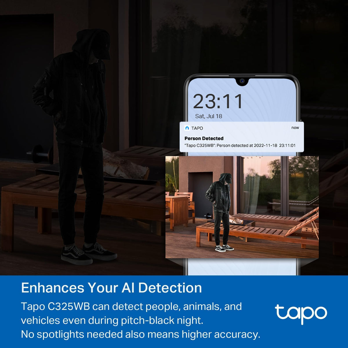 Tapo C216 2K 3MP Pan/Tilt Indoor Outdoor Security Camera Spotlights Camera