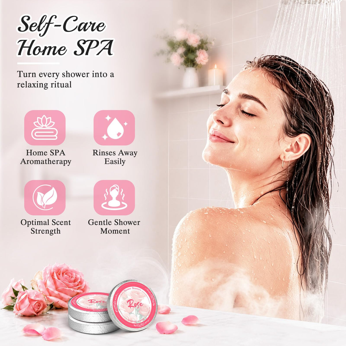 Linkax Shower Steamers Aromatherapy 8 Pcs, Christmas Gift for Women Purple