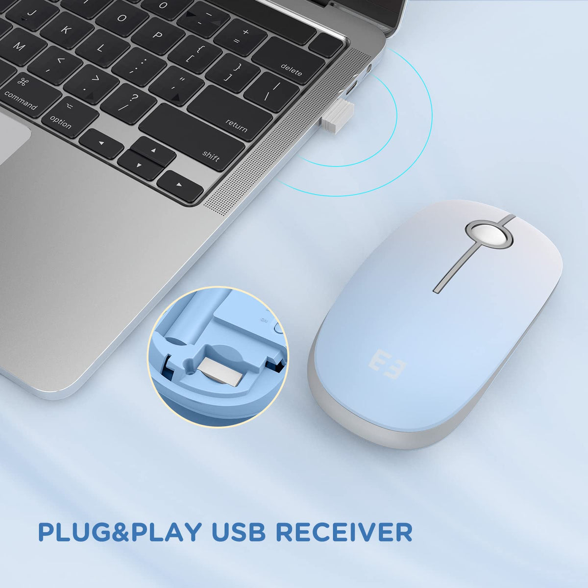 Seenda Wireless Mouse, Silent with 2.4G USB Receiver, Black